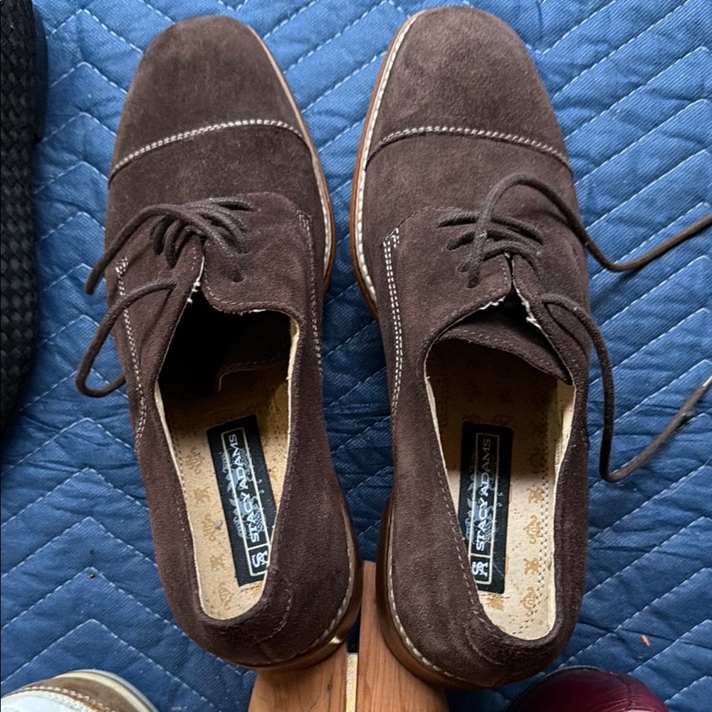 Stacy Adams Men's Dark Brown Suede Oxfords